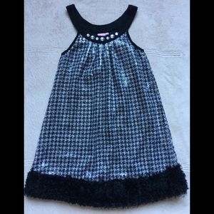 LIPSTIK GIRLS Sequins Dress, Size 8, Black, EUC